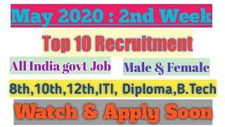 May 2nd week ,Top 10 Job Recruitment,all over India Candidate apply