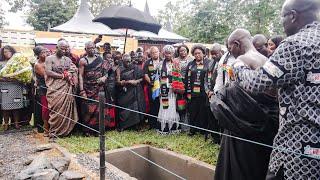 PRIME MINISTER OF BARBADOS  RE-INTERS REMAINS OF UNKNOWN AFRICAN SLAVE AT ASSIN MANSO