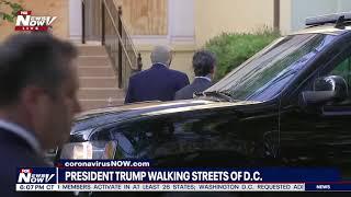 NICE AND SAFE: President Trump walks to St. John's Church in D.C.