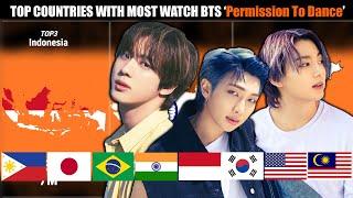 Top Countries with Most Watch BTS 'Permission To Dance' 68.5M Views