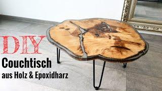 DIY Couchtisch aus Epoxidharz & Holz