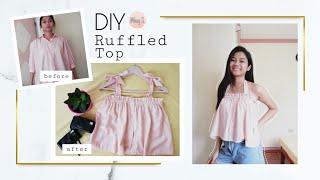 DIY Top (Gathered/ Ruffled Top with 3-way straps) #Pinterest Inspired | Mhay S.