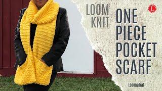 LOOM KNITTING Scar with Pockets | Loomahat