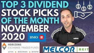 Top 3 Dividend Stock Picks Of the Month For Passive Income Investing - November  2020