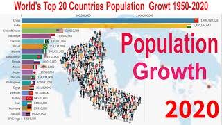 World's Top 20 Countries Population  Growth (1950 2020)Top 10 countries Ranking