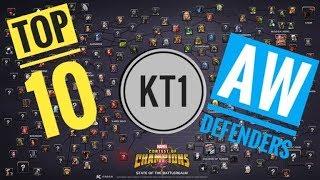 TOP 10 Best Alliance War Defenders! - #MCOC HATE LIST!