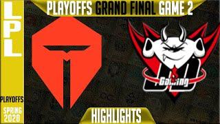 TES vs JDG Highlights Game 2 | LPL Spring 2020 GRAND FINAL | Top Esports vs JD Gaming G2