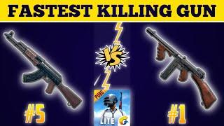 Top 10 Fastest Killing Guns in PUBG Mobile Lite | PUBGM Lite Fastest Killing Gun | LION x GAMING