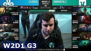 Cloud 9 vs Immortals | Week 2 Day 1 S10 LCS Spring 2020 | C9 vs IMT W2D1