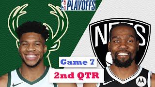 Milwaukee Bucks vs. Brooklyn Nets Full Highlights 2nd Quarter Game 7 | NBA Playoffs 2021