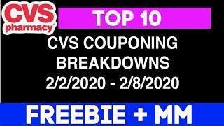 TOP 10 CVS COUPONING BREAKDOWNS 2/2 - 2/8 | LOTS OF FREEBIES & MM