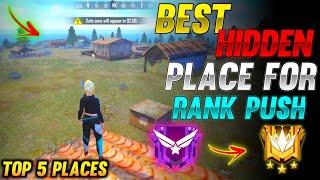 TOP 5 NEW HIDDEN PLACE IN FREE FIRE IN BERMUDA 2021 | RANK PUSH TIPS AND TRICKS IN FREE FIRE 2021