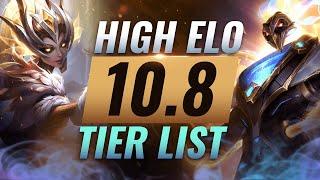 HIGH ELO Best Champions TIER List - League of Legends Patch 10.8