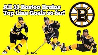 All 31 Boston Bruins Top Line Goals (So Far) 2019-20 Season