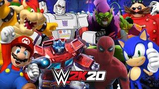 WWE 2K20 | TEAM SONIC vs TEAM MARIO vs TEAM SPIDERMAN vs TRANSFORMERS