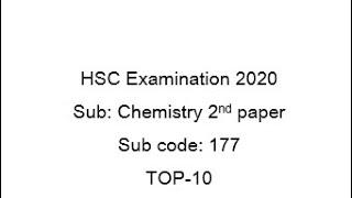 chemistry 2nd paper top 10 part 1