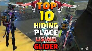TOP 10 HIDING PLACE USING GLIDER IN FREE FIRE RANKED MATCH