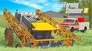 WRECKED THE SPRAYER IN THE FIELD | FS19 (90s RP)