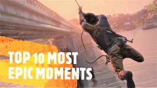 Top 10 Most EPIC Moments | Uncharted 4 - A Thief's End