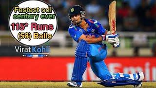 Fastest odi century ever " Virat Kohli" against Australia .