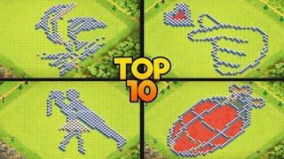 TOP 10 FUNNY/MEME/TROLL CoC Base Design Compilation for TH7 to TH13 w/ COPY LINKS! - Clash of Clans