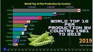 World Top 10 Pea Production by Country 1961 to 2019