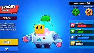 Brawl Stars Sprout Gameplay | Power 10 and Gadget Unlocked