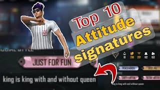 Top 10 Attitude signatures in freefire / Freefire attitude signatures /