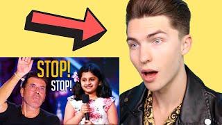 VOCAL COACH Reacts to Simon Cowell STOPS 10 Year Old Indian Girl Mid Performance!