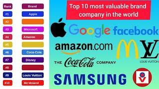 Top 10 most valuable brand company in the world || दुनिया की शीर्ष 10 सबसे मूल्यवान ब्रांड कंपनी ||