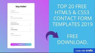 Top 20 Free HTML5 & CSS3 Contact Form Templates 2019.