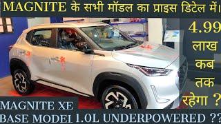Nissan Magnite 2020 | Magnite nissan Base model to top model ex-showroom & on road prices in india