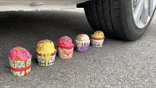 Experiment Car vs Ice Cream | Crushing crunchy & soft things by car | Test Ex