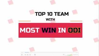 Top 10 Teams With Most Number of Wins in ODIs