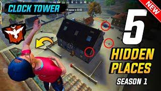 [Clock tower] Top 5 hidden place In free fire | [Season 1] Top 5 hidden place in Bermuda | GST FF❤