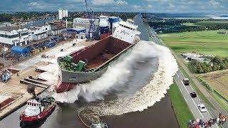 Ship Launch | 10 Awesome Waves, Fails and Close Calls