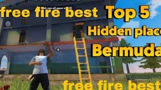 PEAK HIDDEN PLACE IN FREE FIRE ! TOP 10  HIDE PLACE IN BERMUDA MAP ! RANK....