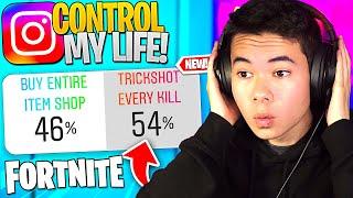 Letting INSTAGRAM Control my LIFE on FORTNITE for 24 HOURS..