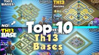 || Top 10 Town Hall 13 Trophy ,war and farming base with link || Clash of Clans