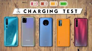 Battery Charge Test - Xiaomi Mi 10 vs Realme X50 Pro / OnePlus 7T / Galaxy Note 10 Lite / iQOO 3