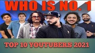 Top 10 YouTubers 2021 || who is number 1? || The biggest Youtuber of India