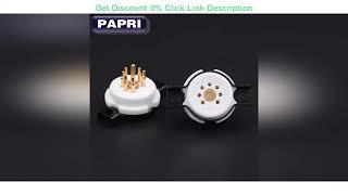 Top 10PCS High End Ceramic 7Pin Vacuum Tube Sockets Gold Plate Brass Feet For Audio Amplifier 6Z4 6