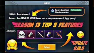 SEASON 13 UPDATE : TOP 5 NEW FEATURES COMING WITH CHEER PARK ( PUBG MOBILE 0.18.0 )