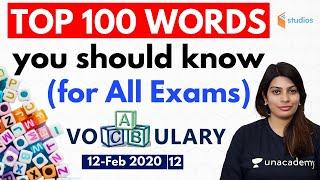 12:30 PM - English Vocabulary for All Competitive Exams by Akanksha Ma'am | Top 100 Words | Day-12