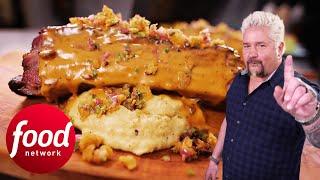 Guy Fieri Is Impressed By Massive Ribs Drenched In Queso | Diners, Drive-ins & Dives