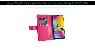 Top Zipper Wallet 9 Card Flip Leather Case for Samsung Galaxy M10 M20 M30 Slot Holders Case for Sam