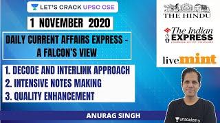 Daily Current Affairs Express | 1-November-2020 | Crack UPSC CSE/IAS 2021 | Anurag Singh