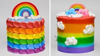 How to Make the Best Ever Rainbow Cake For Any Party | Beautiful Colorful Cake Decorating Ideas