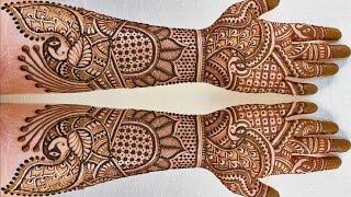 FULL HAND FLORAL PEACOCK BRIDAL DULHAN MEHNDI DESIGNS 2021 || LATEST WEDDING HENNA MEHENDI DESIGNS