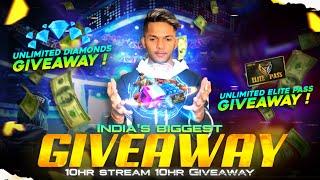 India's Biggest Giveaway 10 Hours Stream 10 Hours Giveaway Garena Free Fire